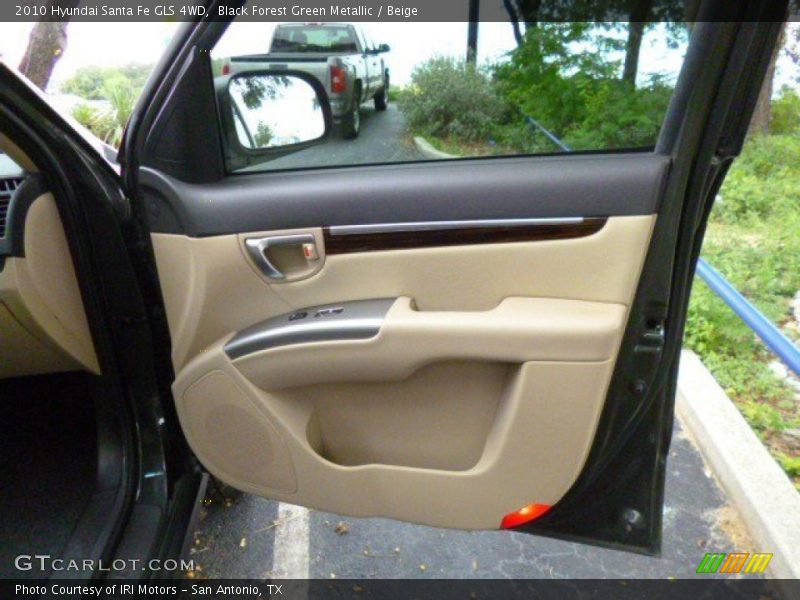 Black Forest Green Metallic / Beige 2010 Hyundai Santa Fe GLS 4WD