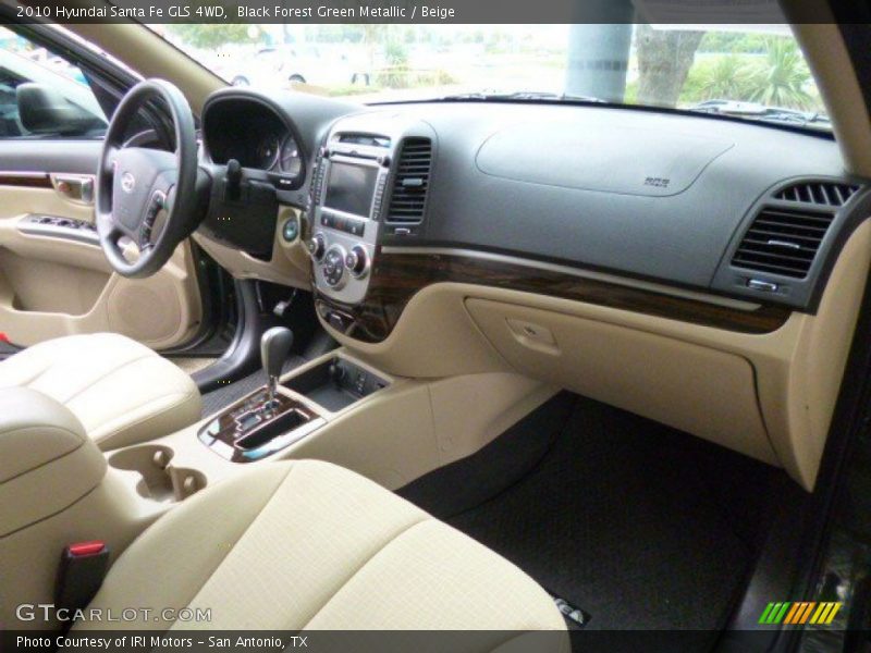 Black Forest Green Metallic / Beige 2010 Hyundai Santa Fe GLS 4WD