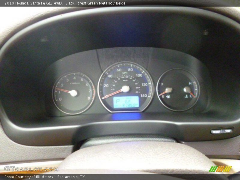 Black Forest Green Metallic / Beige 2010 Hyundai Santa Fe GLS 4WD