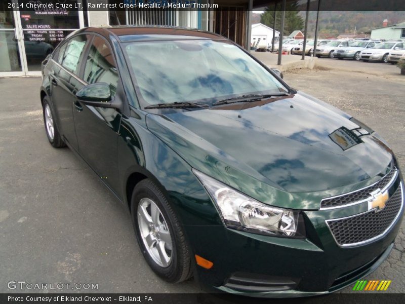 Rainforest Green Metallic / Medium Titanium 2014 Chevrolet Cruze LT