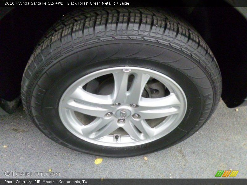 Black Forest Green Metallic / Beige 2010 Hyundai Santa Fe GLS 4WD