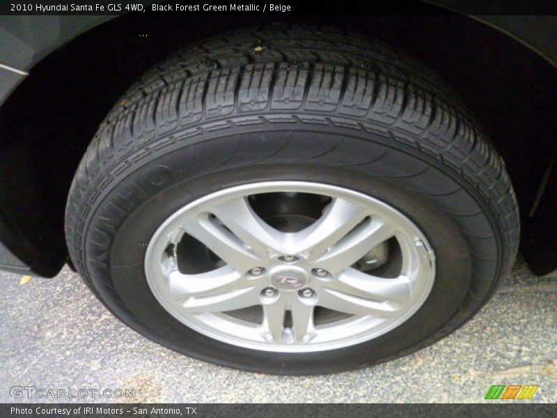 Black Forest Green Metallic / Beige 2010 Hyundai Santa Fe GLS 4WD