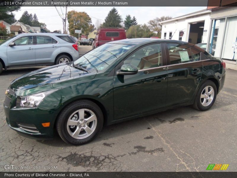 Rainforest Green Metallic / Medium Titanium 2014 Chevrolet Cruze LT