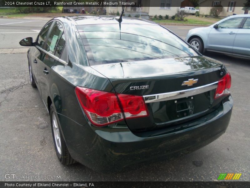 Rainforest Green Metallic / Medium Titanium 2014 Chevrolet Cruze LT