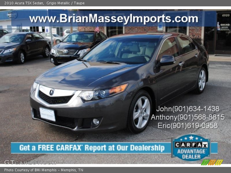 Grigio Metallic / Taupe 2010 Acura TSX Sedan