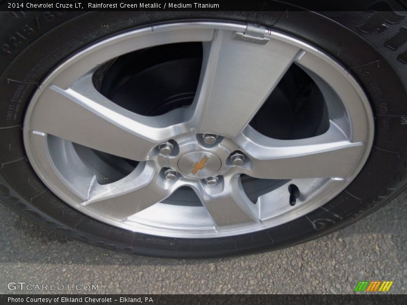 Rainforest Green Metallic / Medium Titanium 2014 Chevrolet Cruze LT