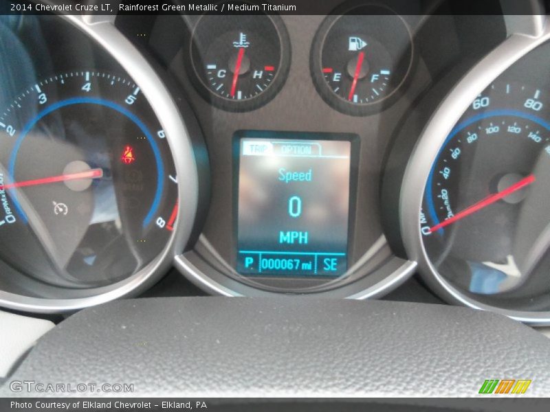 Rainforest Green Metallic / Medium Titanium 2014 Chevrolet Cruze LT