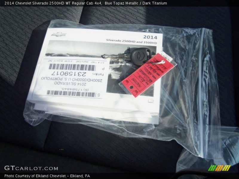 Blue Topaz Metallic / Dark Titanium 2014 Chevrolet Silverado 2500HD WT Regular Cab 4x4