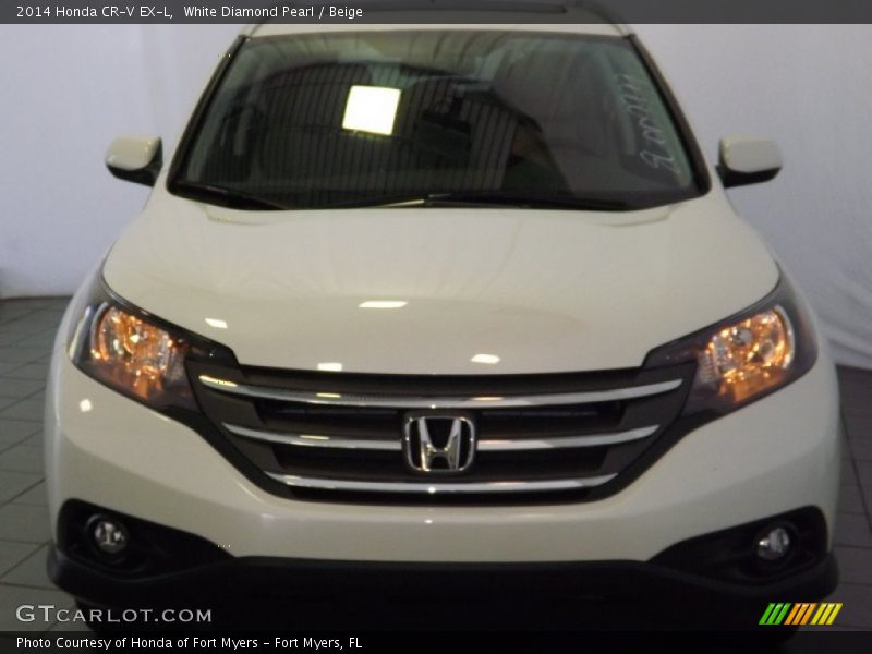 White Diamond Pearl / Beige 2014 Honda CR-V EX-L