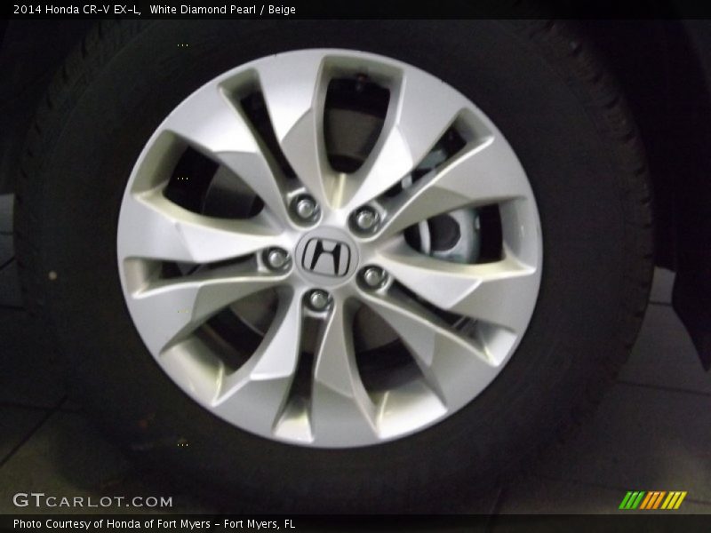White Diamond Pearl / Beige 2014 Honda CR-V EX-L