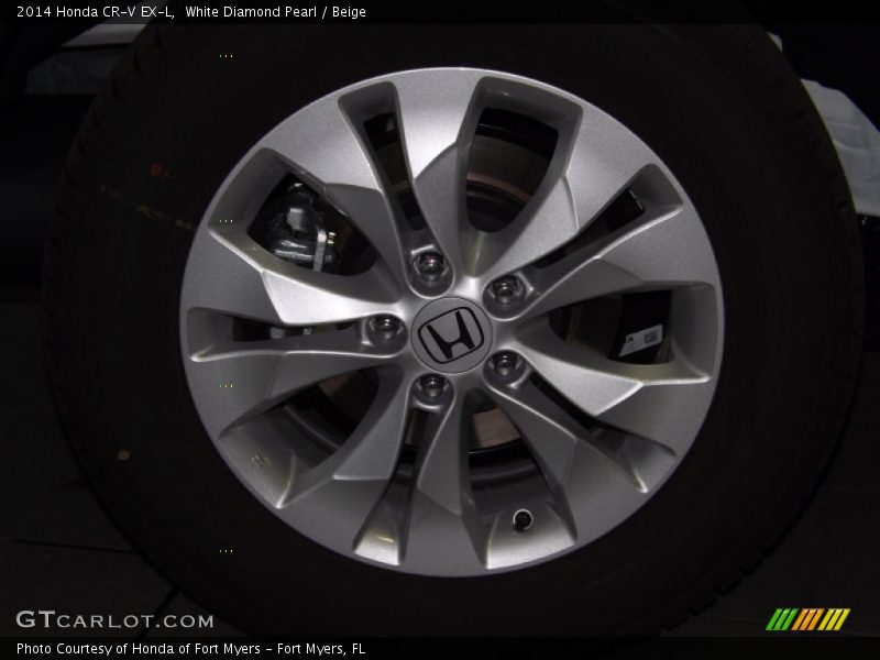 White Diamond Pearl / Beige 2014 Honda CR-V EX-L