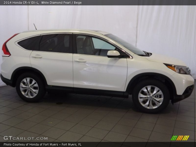 White Diamond Pearl / Beige 2014 Honda CR-V EX-L