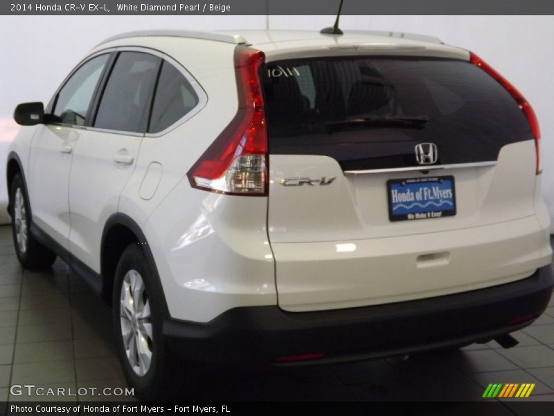 White Diamond Pearl / Beige 2014 Honda CR-V EX-L
