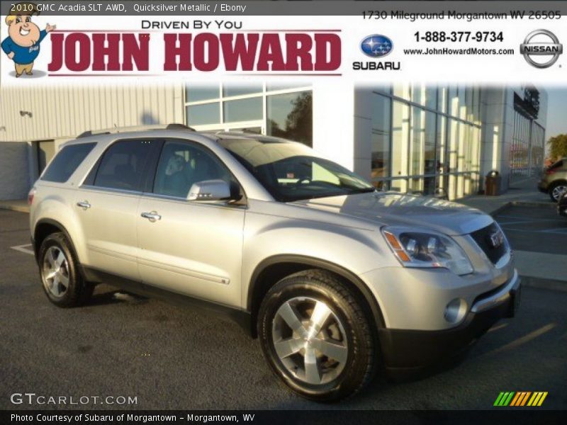 Quicksilver Metallic / Ebony 2010 GMC Acadia SLT AWD