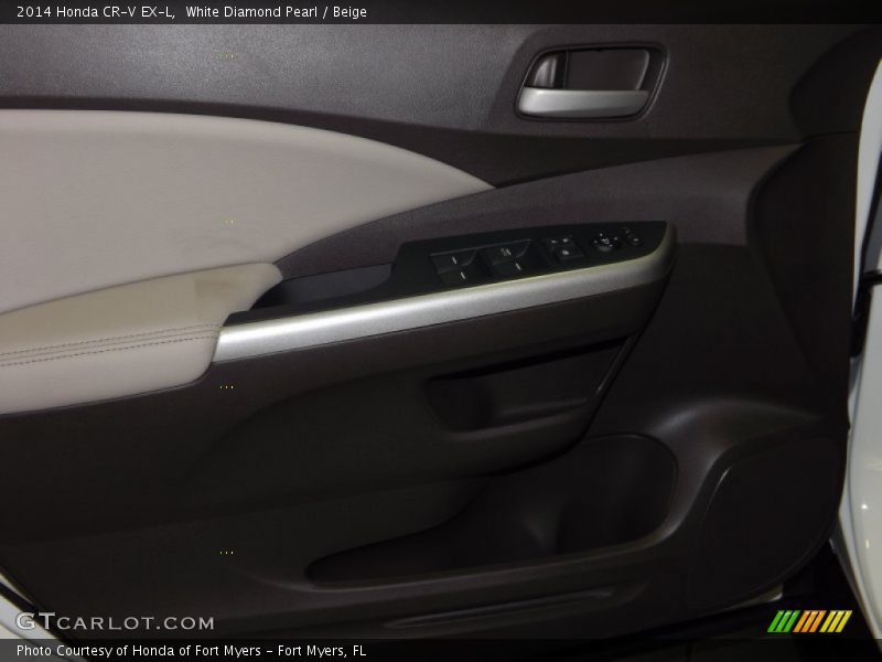 White Diamond Pearl / Beige 2014 Honda CR-V EX-L