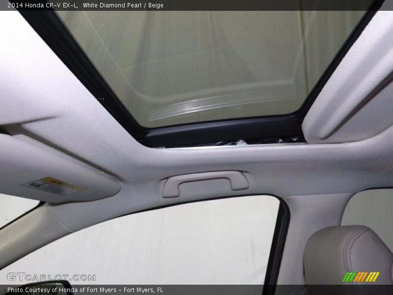 White Diamond Pearl / Beige 2014 Honda CR-V EX-L