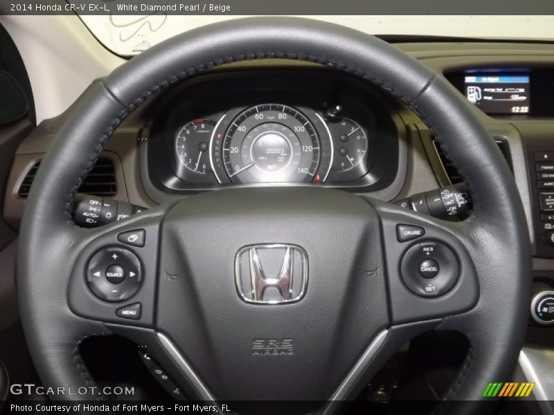 White Diamond Pearl / Beige 2014 Honda CR-V EX-L