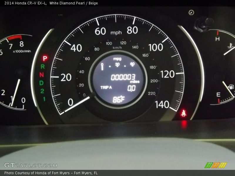 White Diamond Pearl / Beige 2014 Honda CR-V EX-L