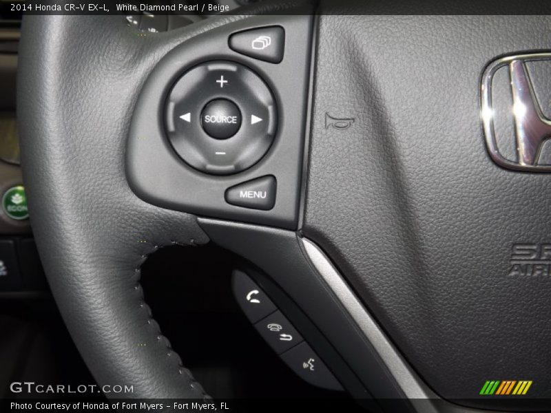 White Diamond Pearl / Beige 2014 Honda CR-V EX-L