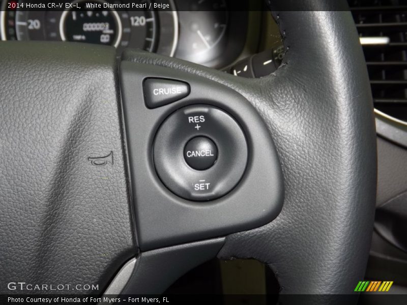 White Diamond Pearl / Beige 2014 Honda CR-V EX-L