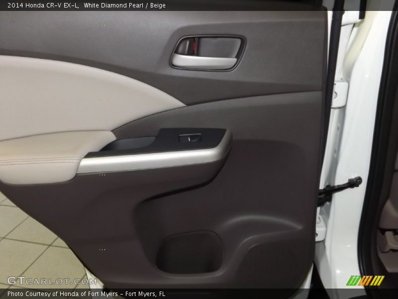 White Diamond Pearl / Beige 2014 Honda CR-V EX-L