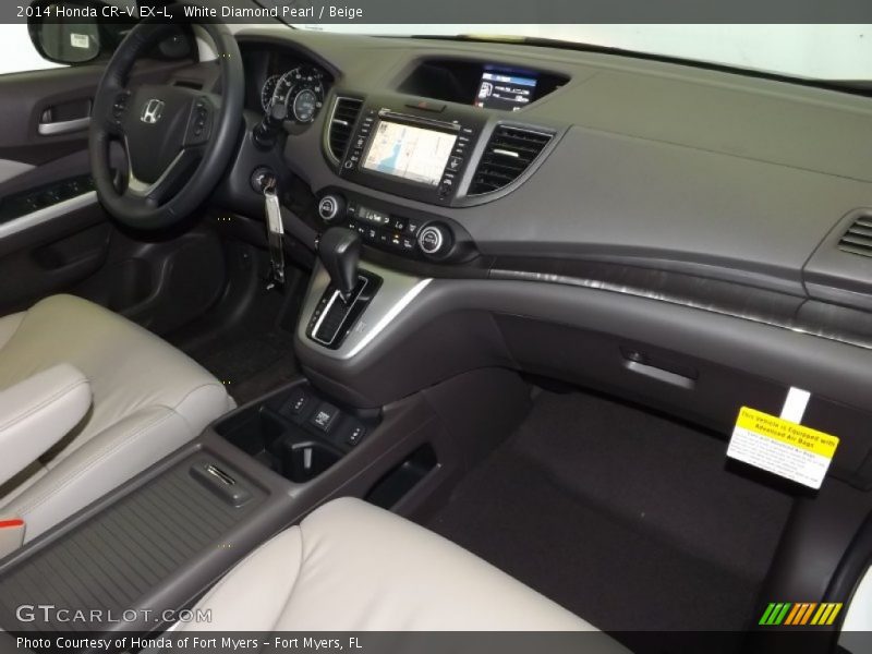 White Diamond Pearl / Beige 2014 Honda CR-V EX-L