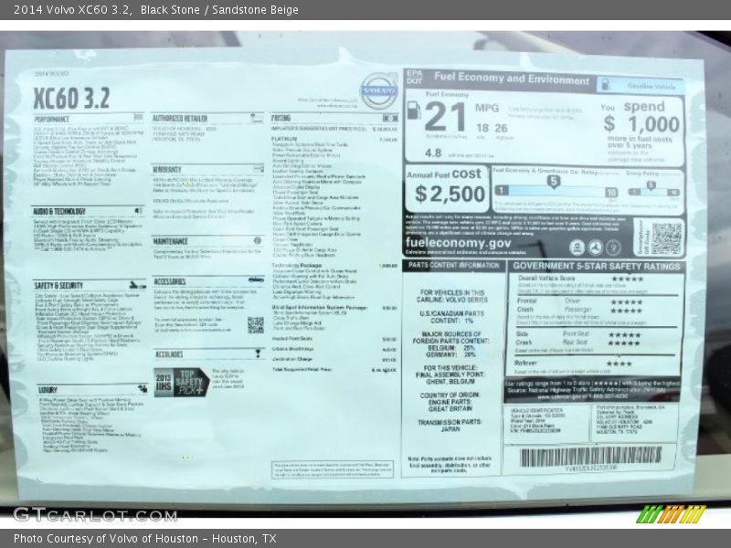 Black Stone / Sandstone Beige 2014 Volvo XC60 3.2