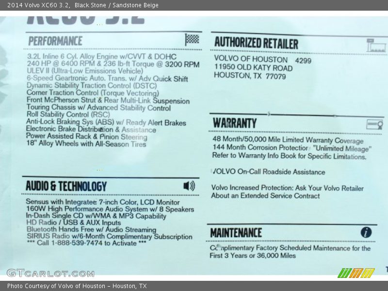 Black Stone / Sandstone Beige 2014 Volvo XC60 3.2