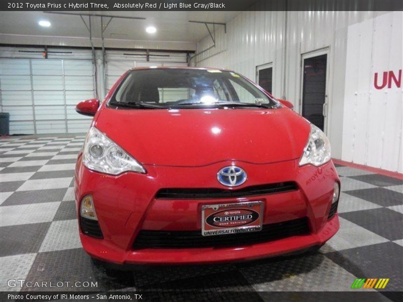 Absolutely Red / Light Blue Gray/Black 2012 Toyota Prius c Hybrid Three