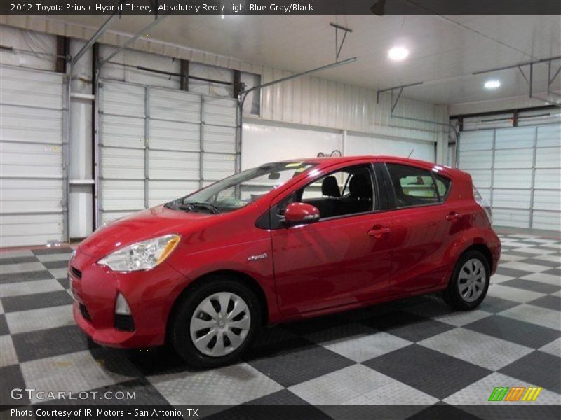 Absolutely Red / Light Blue Gray/Black 2012 Toyota Prius c Hybrid Three
