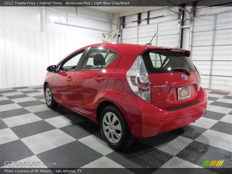 Absolutely Red / Light Blue Gray/Black 2012 Toyota Prius c Hybrid Three