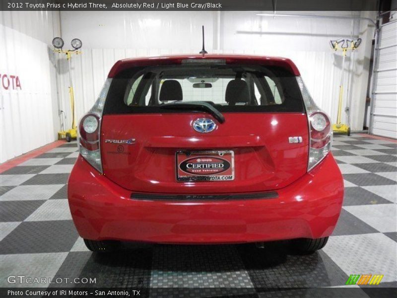 Absolutely Red / Light Blue Gray/Black 2012 Toyota Prius c Hybrid Three