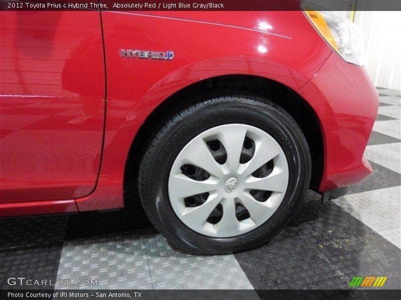 Absolutely Red / Light Blue Gray/Black 2012 Toyota Prius c Hybrid Three