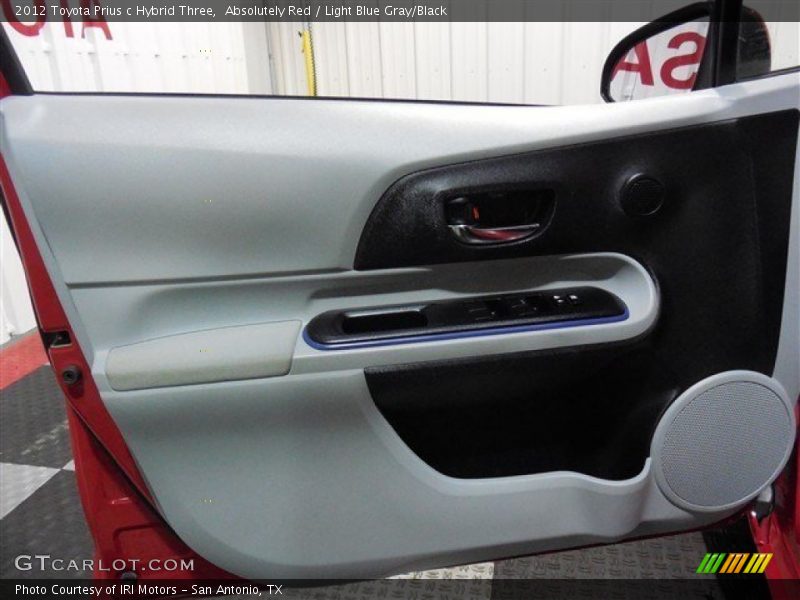 Absolutely Red / Light Blue Gray/Black 2012 Toyota Prius c Hybrid Three