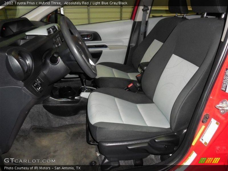 Absolutely Red / Light Blue Gray/Black 2012 Toyota Prius c Hybrid Three