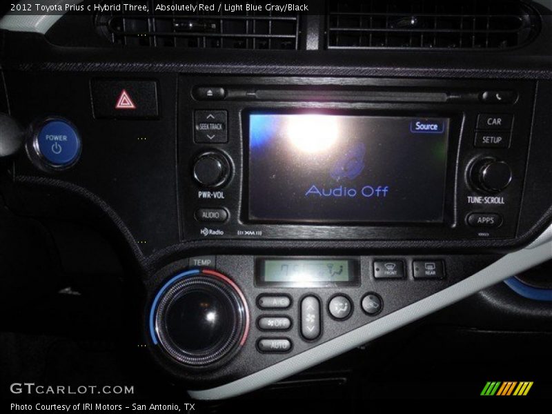 Absolutely Red / Light Blue Gray/Black 2012 Toyota Prius c Hybrid Three