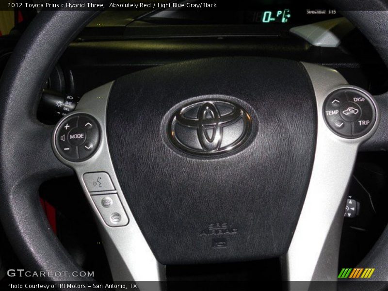 Absolutely Red / Light Blue Gray/Black 2012 Toyota Prius c Hybrid Three