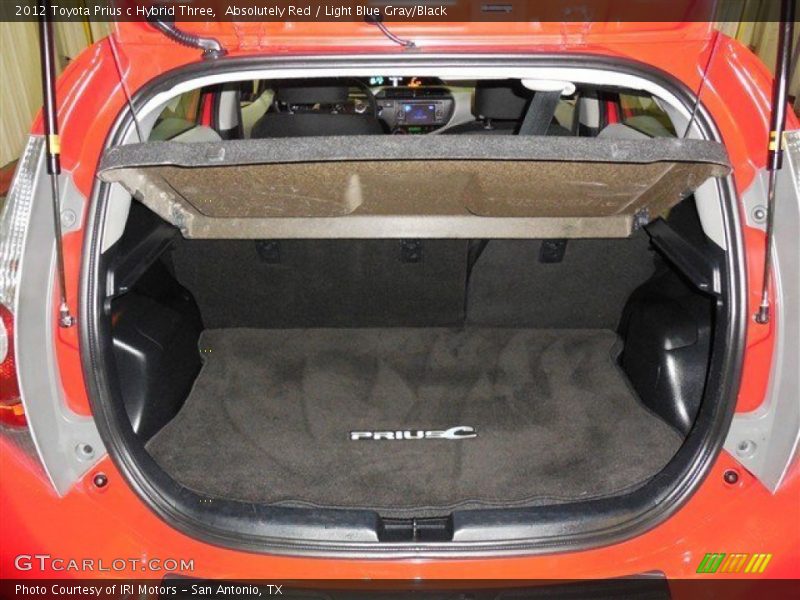 Absolutely Red / Light Blue Gray/Black 2012 Toyota Prius c Hybrid Three