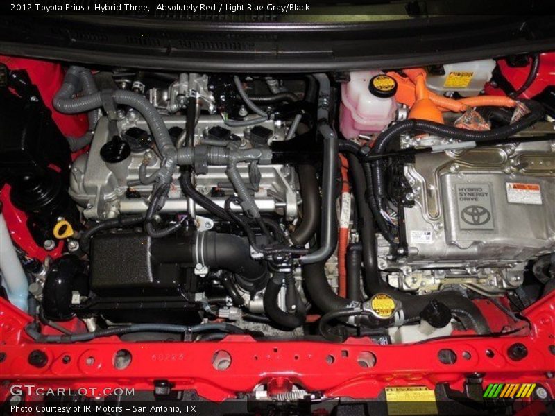 Absolutely Red / Light Blue Gray/Black 2012 Toyota Prius c Hybrid Three