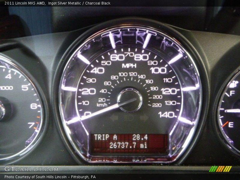 Ingot Silver Metallic / Charcoal Black 2011 Lincoln MKS AWD
