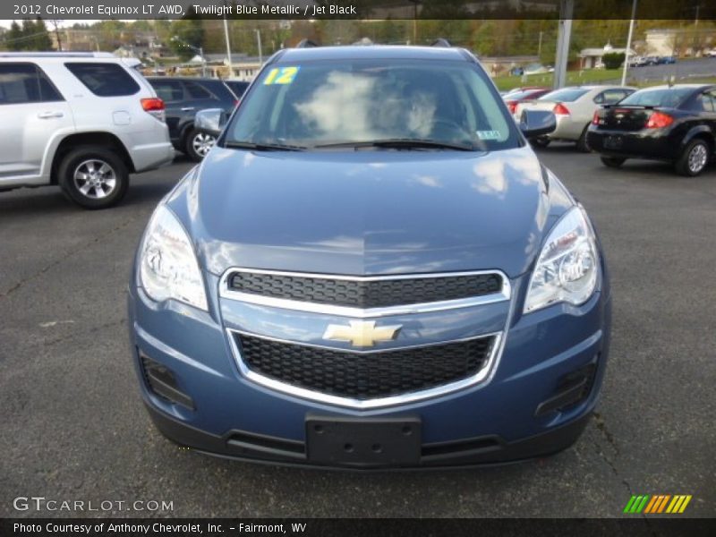 Twilight Blue Metallic / Jet Black 2012 Chevrolet Equinox LT AWD