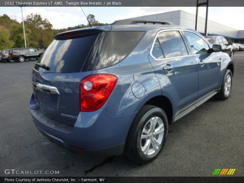 Twilight Blue Metallic / Jet Black 2012 Chevrolet Equinox LT AWD