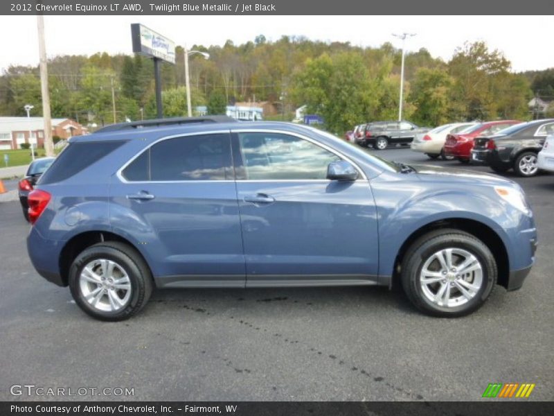 Twilight Blue Metallic / Jet Black 2012 Chevrolet Equinox LT AWD
