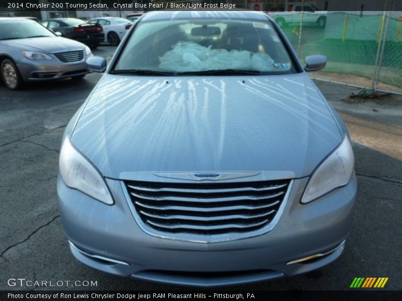 Crystal Blue Pearl / Black/Light Frost Beige 2014 Chrysler 200 Touring Sedan