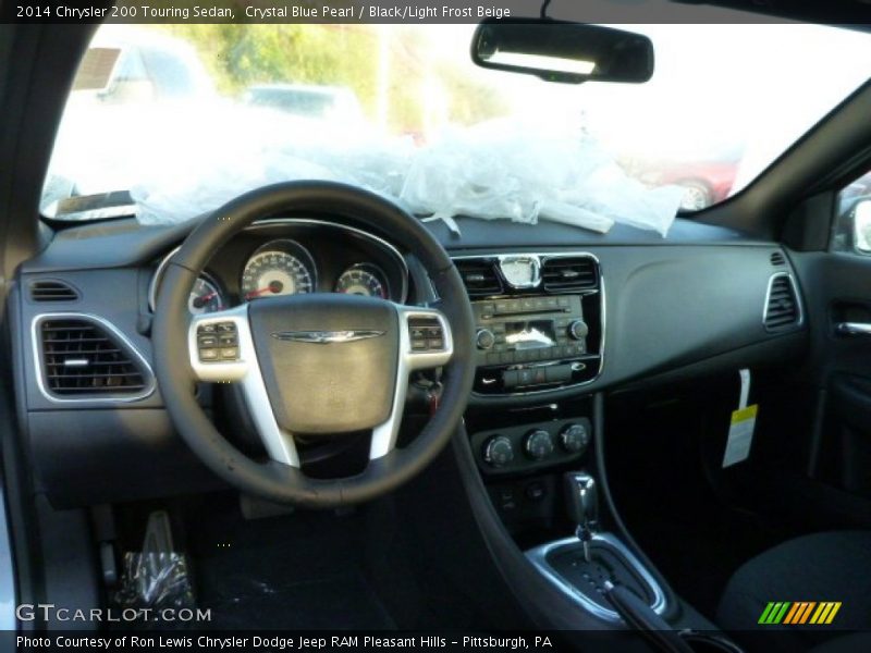 Crystal Blue Pearl / Black/Light Frost Beige 2014 Chrysler 200 Touring Sedan