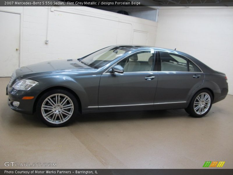 Flint Grey Metallic / designo Porcelain Beige 2007 Mercedes-Benz S 550 Sedan