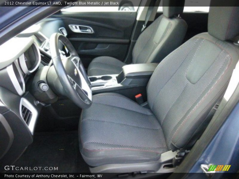 Twilight Blue Metallic / Jet Black 2012 Chevrolet Equinox LT AWD