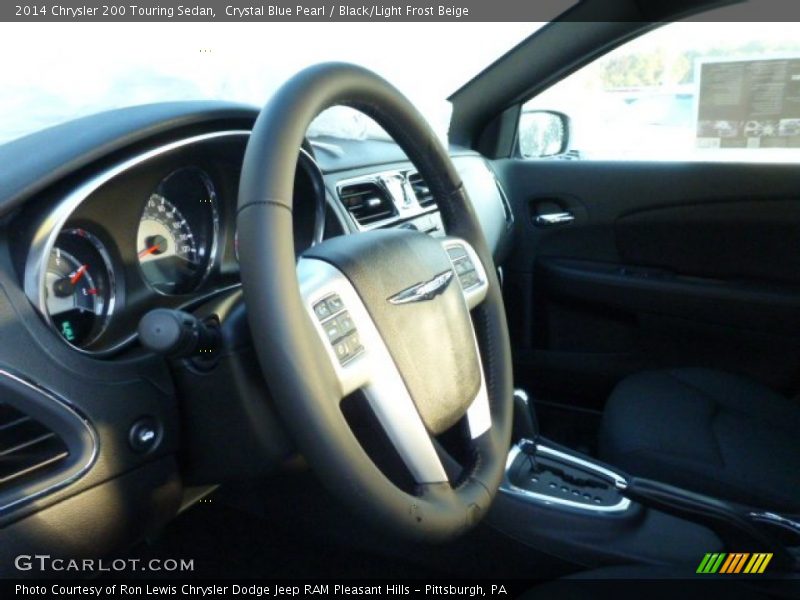 Crystal Blue Pearl / Black/Light Frost Beige 2014 Chrysler 200 Touring Sedan