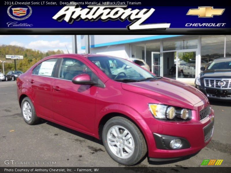 Deep Magenta Metallic / Jet Black/Dark Titanium 2014 Chevrolet Sonic LT Sedan