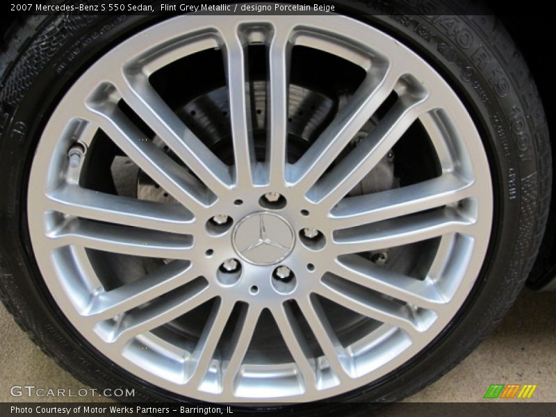 Flint Grey Metallic / designo Porcelain Beige 2007 Mercedes-Benz S 550 Sedan